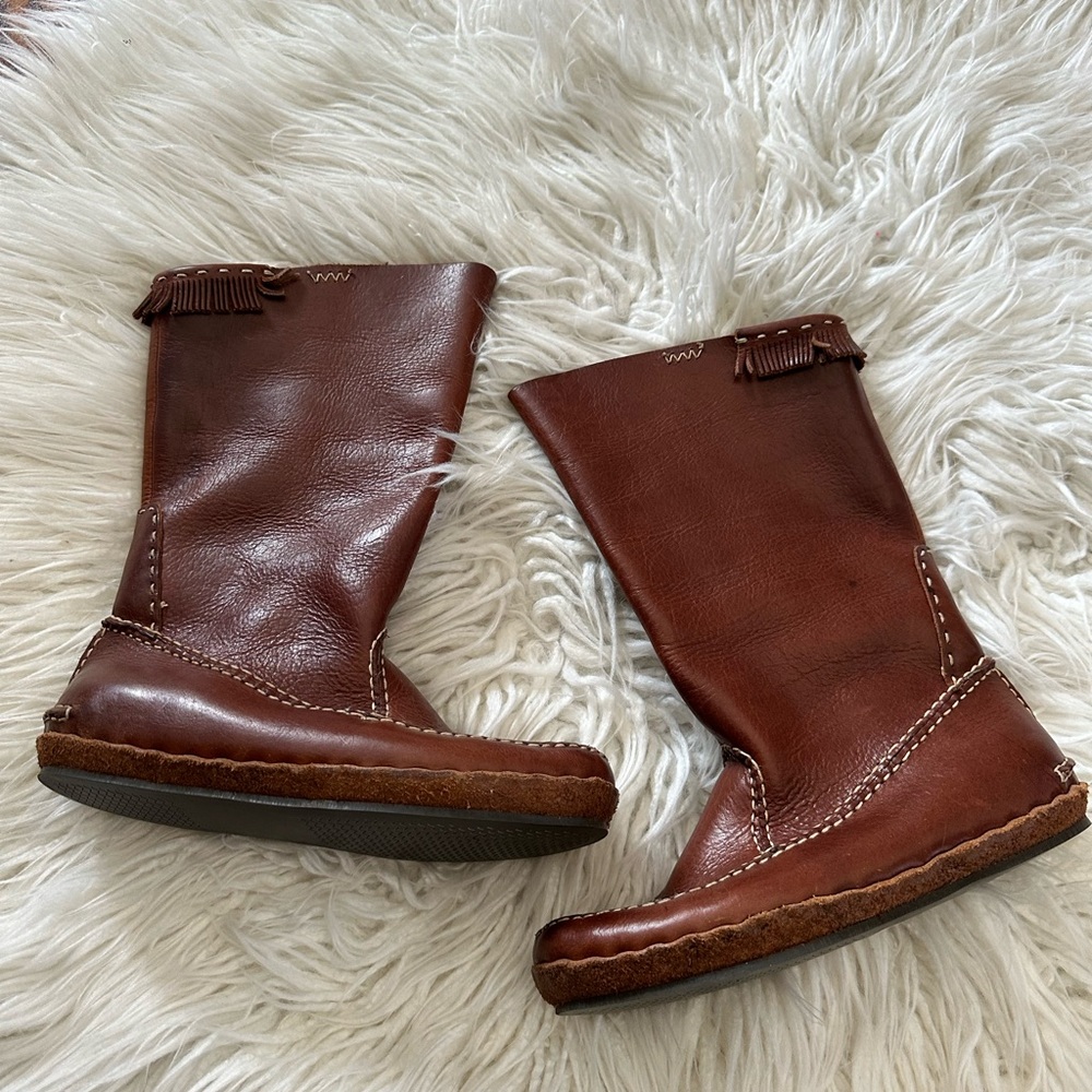 Visvim Nakota Leather Fringe Trim‎ Accent Moccasin Boots size 9